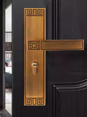 Hutton Chinese door lock bedroom door interior door solid wood door lock room door Chinese door lock universal Chinese style