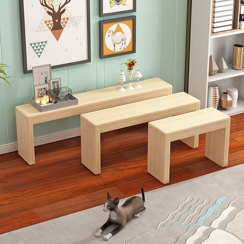 Solid wood in door changing shoes Long stool Bathroom Park Rest Log long stool Bedroom bedside bedside splicing stool