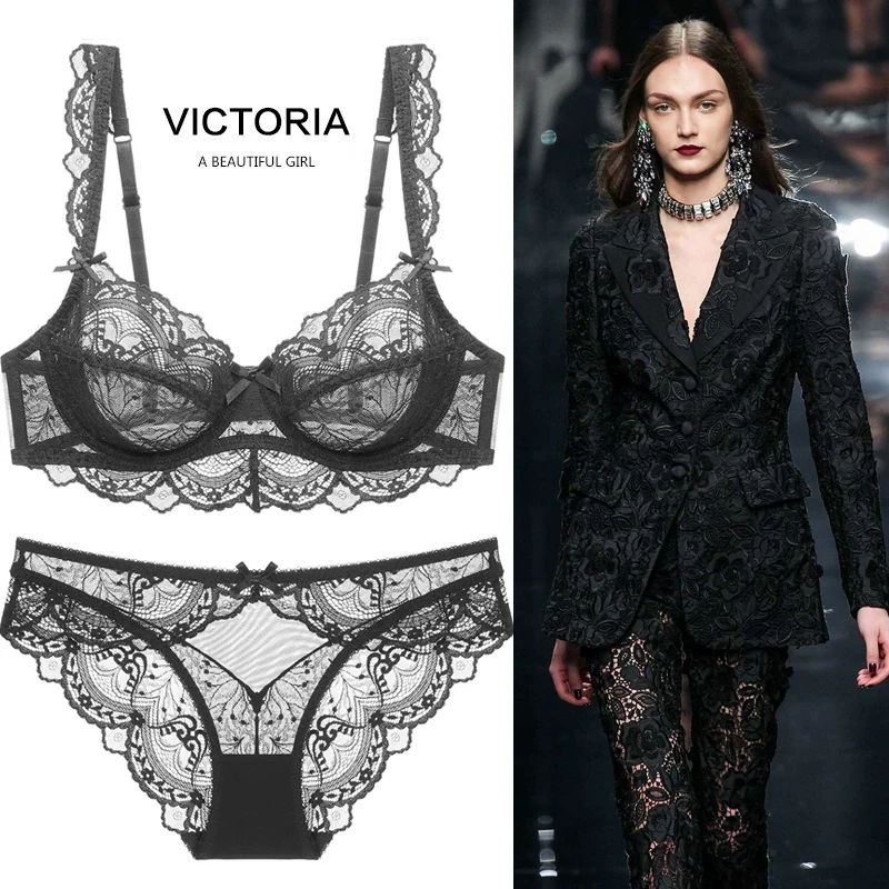 Sexy thin underwear, lace supporting set, plus size