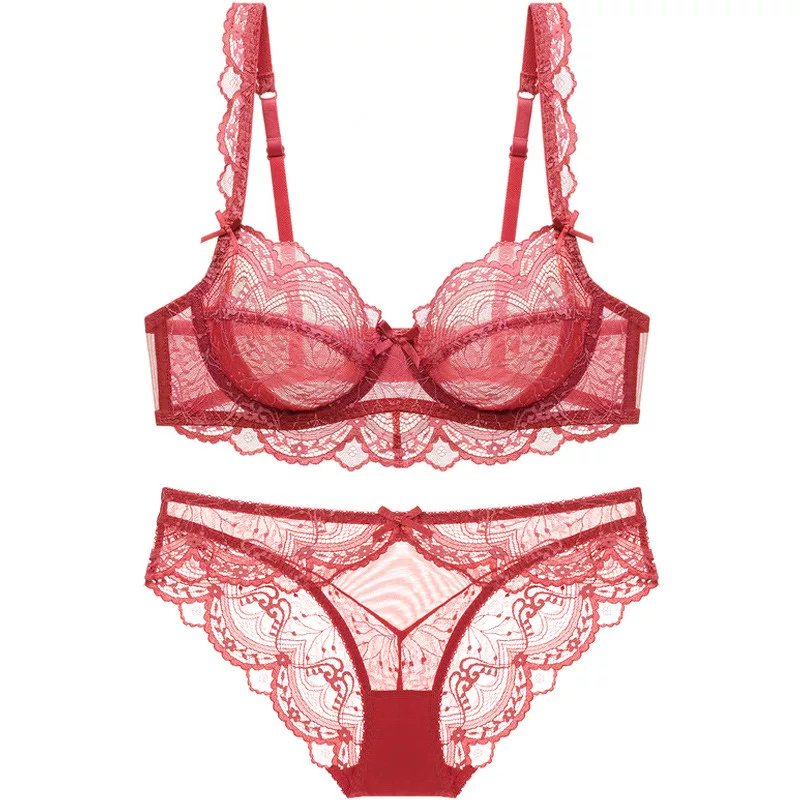Sexy thin underwear, lace supporting set, plus size