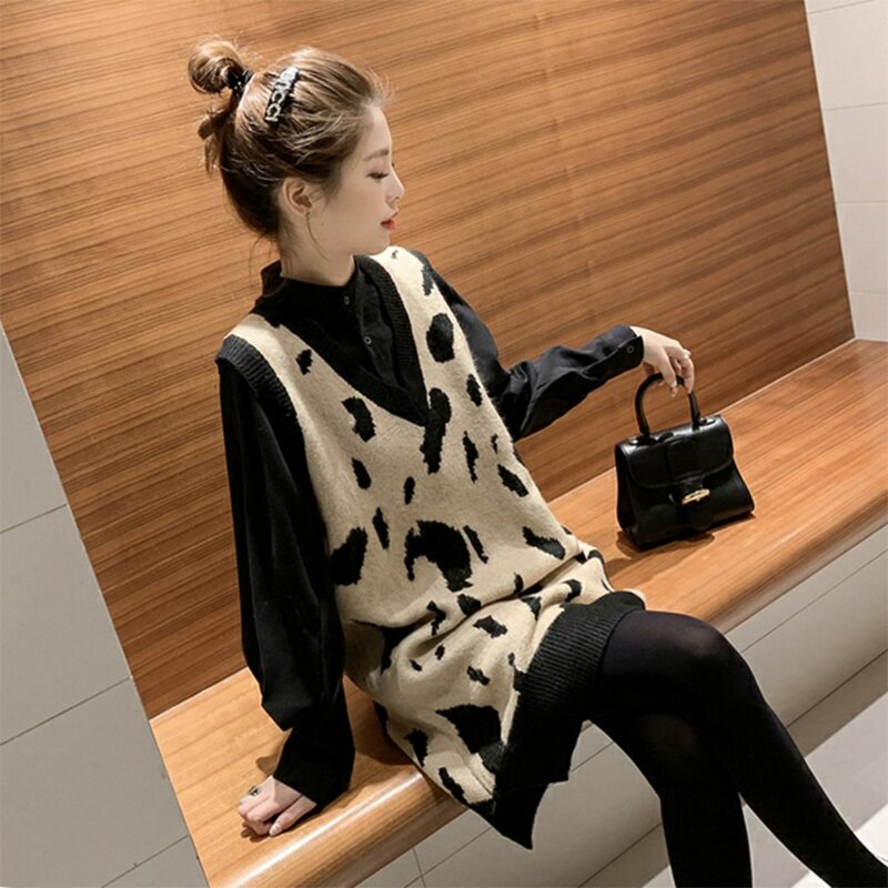 Pregnancy Woman Dress Fall Suit Out of autumn Two sets Sports clothing Casual Fashion Models Net Red Sweater Pregnancy Boomer