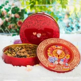 Коробка для брачной конфеты красная дыня диск с крышкой с семейной гостиной свадебные принадлежности запечатывают и вращаются сухие фрукты