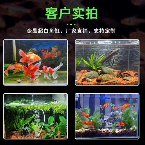 Ультра-белый стеклянный аквариум для рабочего стола, гостиной, экологический аквариум для рыбок, золотая рыбка, черепаха, ландшафтный дизайн, аквариум для водных растений среднего размера с ленивой рыбой