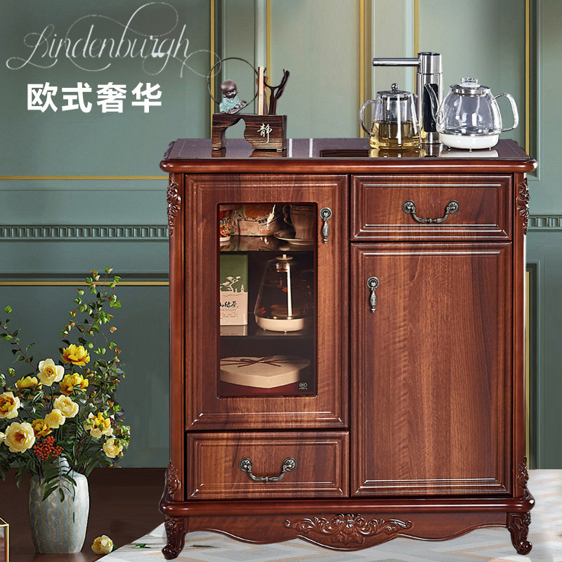 Tea bar machine home European-style high-end living room with integrated cabinet disinfection fully automatic solid wood intelligent water dispenser with cabinet