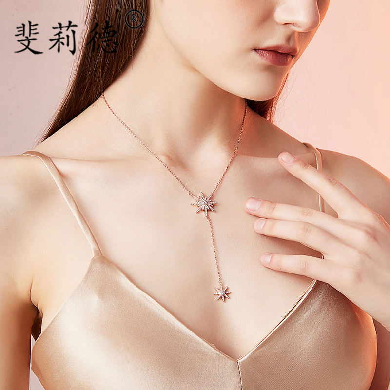 Felid Senior Necklace Premium Silver Virtue Design Long-Edition Low-chest Necklace Female Tide Bracelet