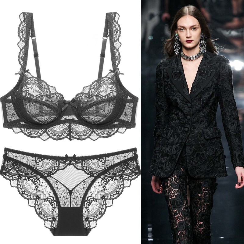 Victoria Bubble Sexy Lingerie for Women, Thin Style, Minimizes Large Bust, Reduces Side Breast, Pure Desire Lace Anti-Sagging Bra