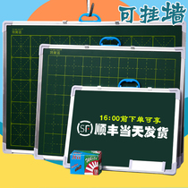 Blackboard hanging childrens home teaching double-sided magnetic small blackboard hanging erasable teaching office hanging blackboard wall message board chalk writing board painting graffiti green board training whiteboard