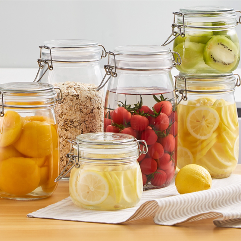 Glass sealing tank square round pickled sauerkraut sauerkraut Domestic Bubble Wine Bottle Honey Bottle Containing Storage Jar