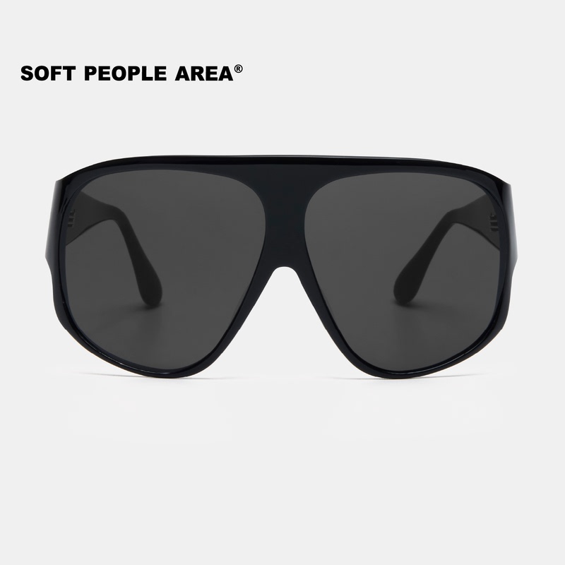 Soft People Area-Kelly (Sunglasses) Curved Aviator Large Frame Glasses Sunglasses Plain Style
