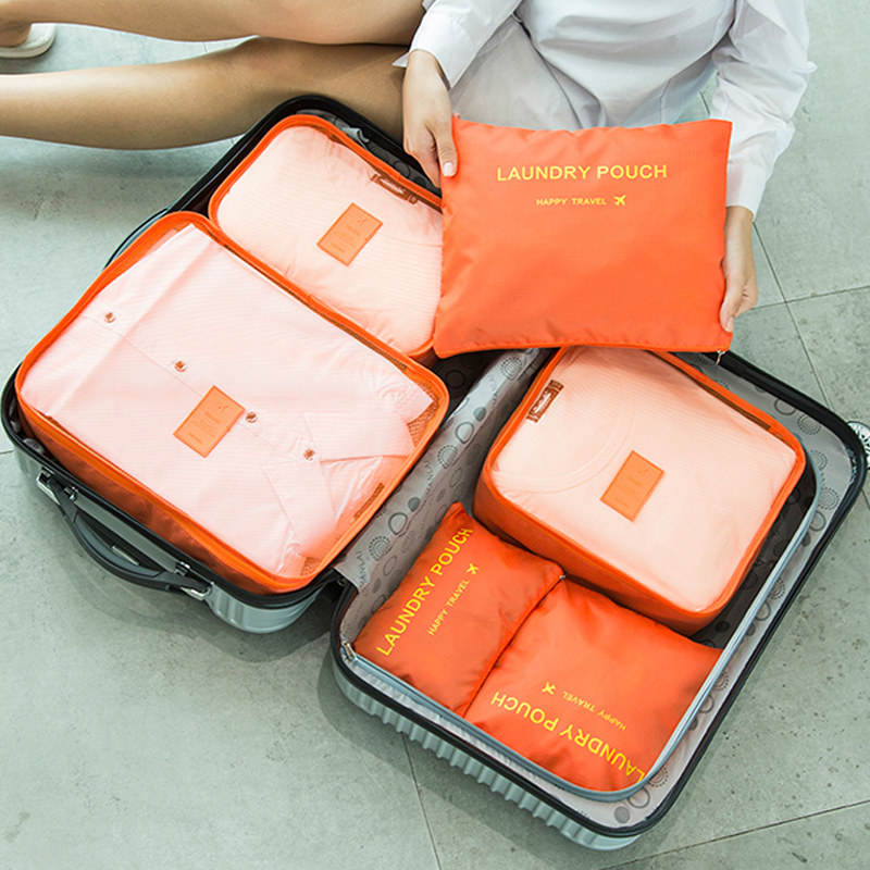 Object suitcase clothing bag six-piece finishing bag classification storage bag travel waterproof storage bag set travel