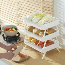 Kitchen Fruits Vegetable Shelving Multilayer Hot Pot Vegetable Dish Home Cutlery Preparation Dish Rack Transparent Drawer Shelf