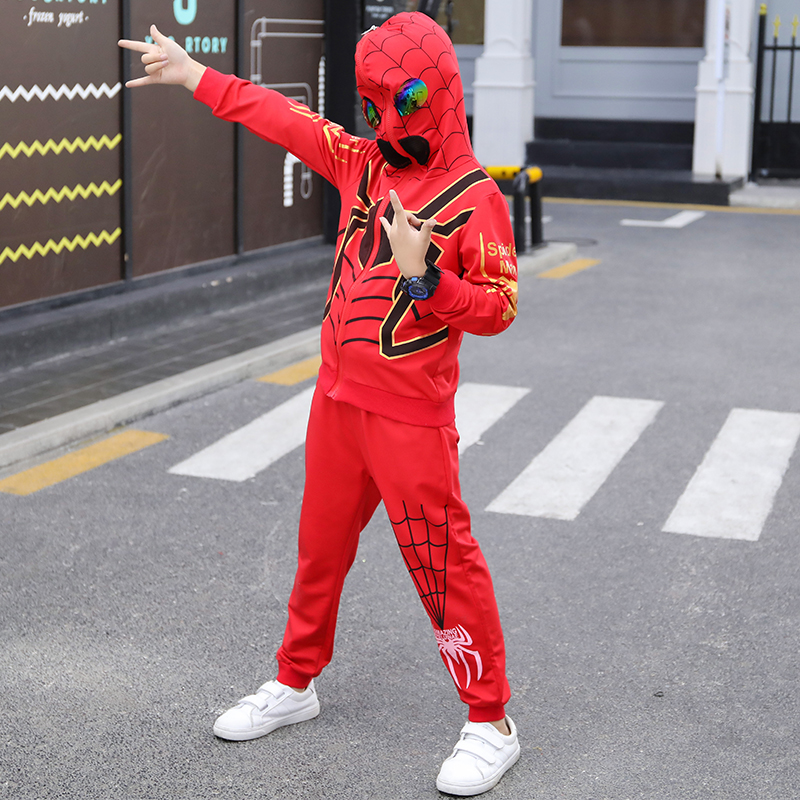 Children's clothing boy spring clothing suit 2022 new children Spiderman handsome net red trendy movements spring and autumn ocean wave