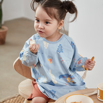 Wilberu Baby Eating Clothes Baby Backwear Children's Bib Long Sleeve Waterproof Dirty and Permeable Four Seasons