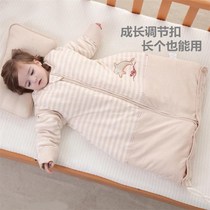 Envelope sleeping bag baby spring and autumn thick baby anti-jump cotton children anti-kick quilt in the four seasons general