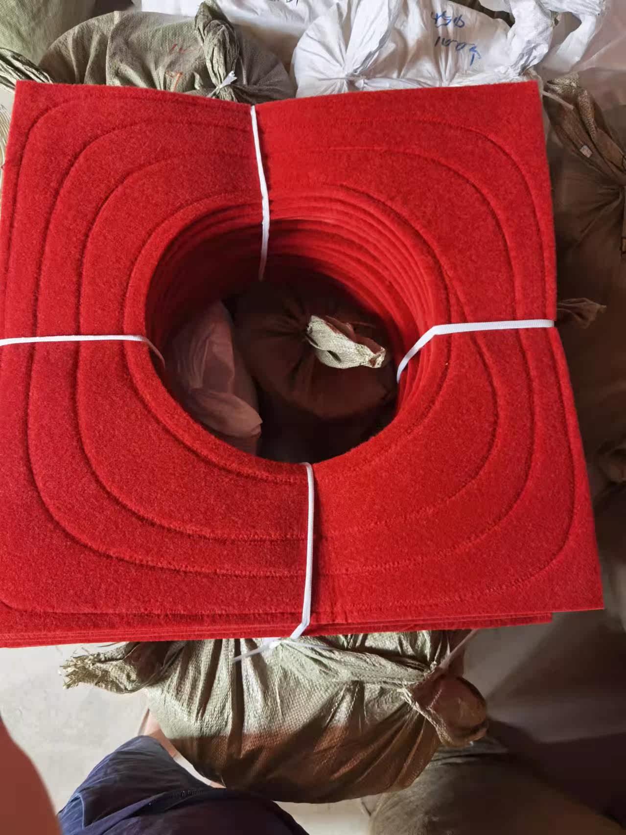 Large red cloth foot steam furnace gasket square 70 cm anti-running gas double-layer thickened steamer foot non-porous cloth