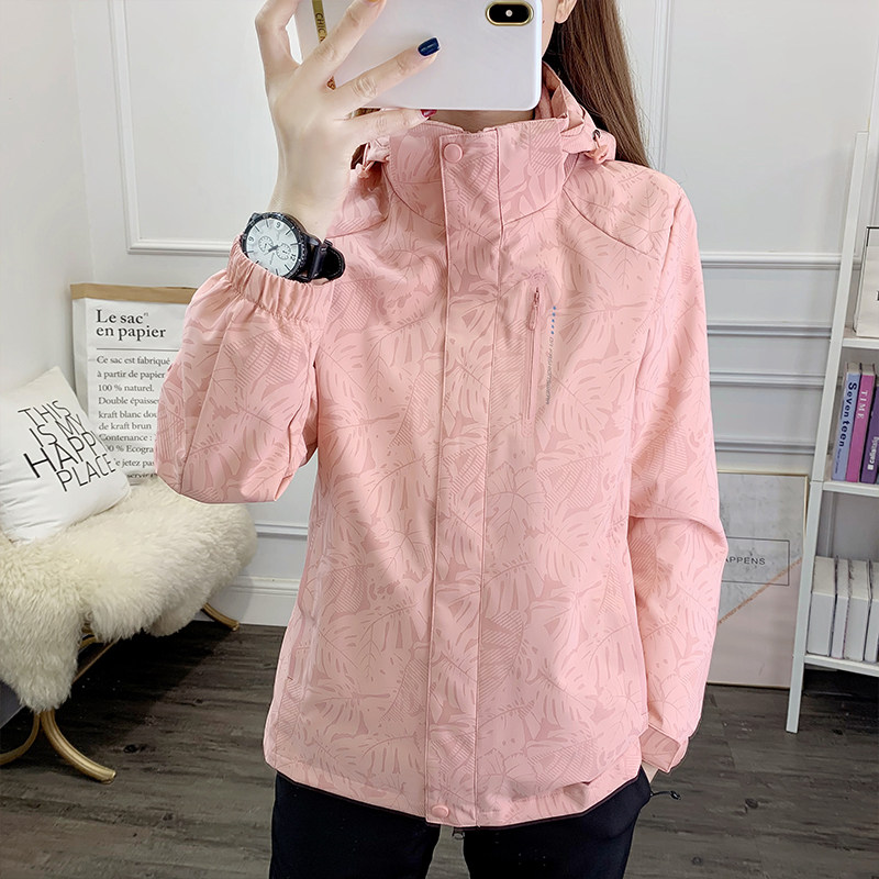 2022 new couple stormtrooper women's three-in-one plus velvet plus thickened girls outdoor women's coat rain jacket men