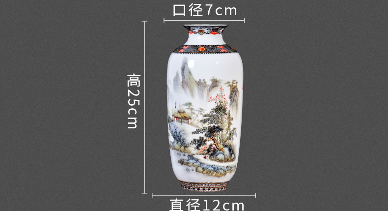 Jingdezhen ceramic pastel landscape dried flower arranging flowers sitting room place, a new Chinese TV ark, wine porch decoration