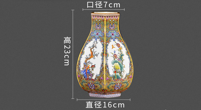 Jingdezhen ceramic vases, antique Chinese style household enamel of the sitting room TV ark, wine flower adornment furnishing articles