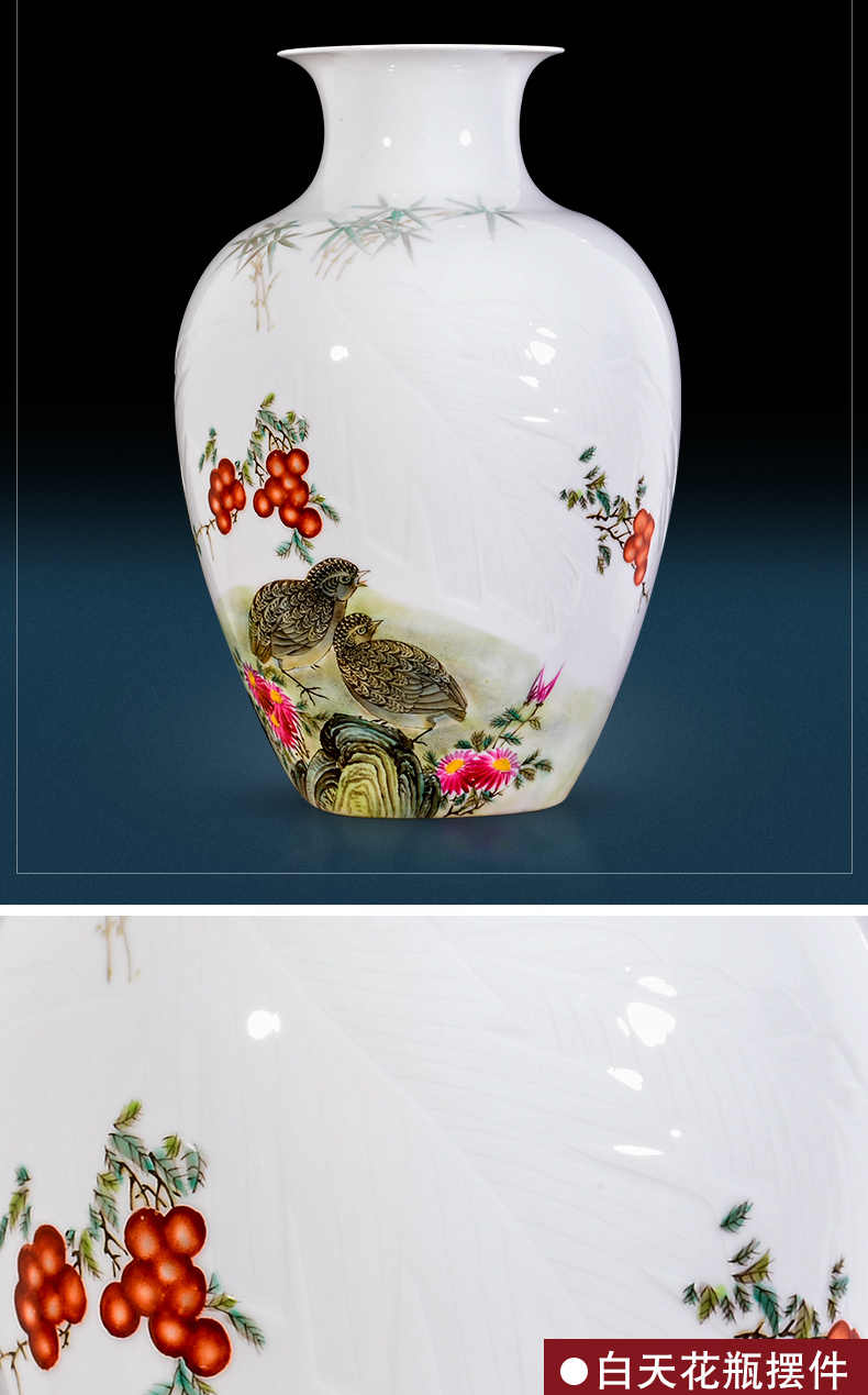 Jingdezhen ceramics master hand - made vases, flower arranging new Chinese style household hall, TV ark, porch decoration furnishing articles