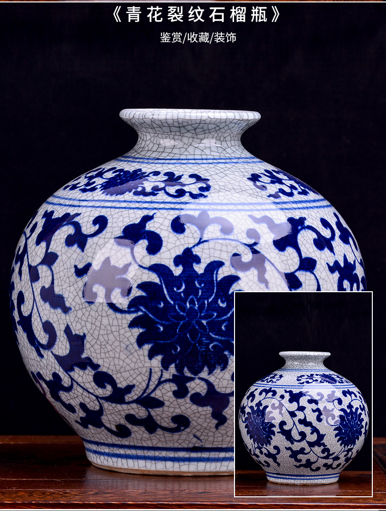 Jingdezhen ceramic vase furnishing articles archaize up with blue and white porcelain flower arrangement sitting room place, a new Chinese style classical decoration