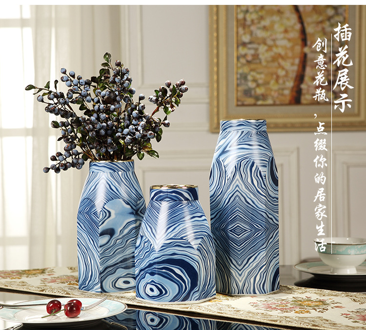 Jingdezhen ceramic flower arranging floret bottle American sitting room place flower implement Nordic household porcelain table decorations