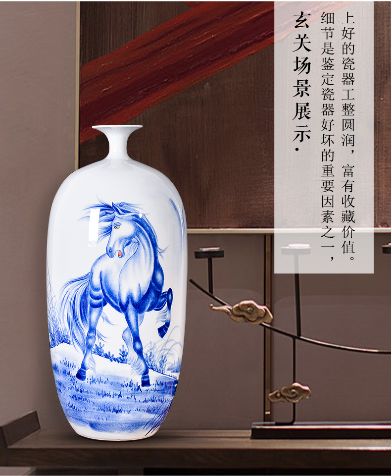 Jingdezhen ceramic vase sitting room adornment hand - made Chinese flower arranging success household handicraft collection furnishing articles