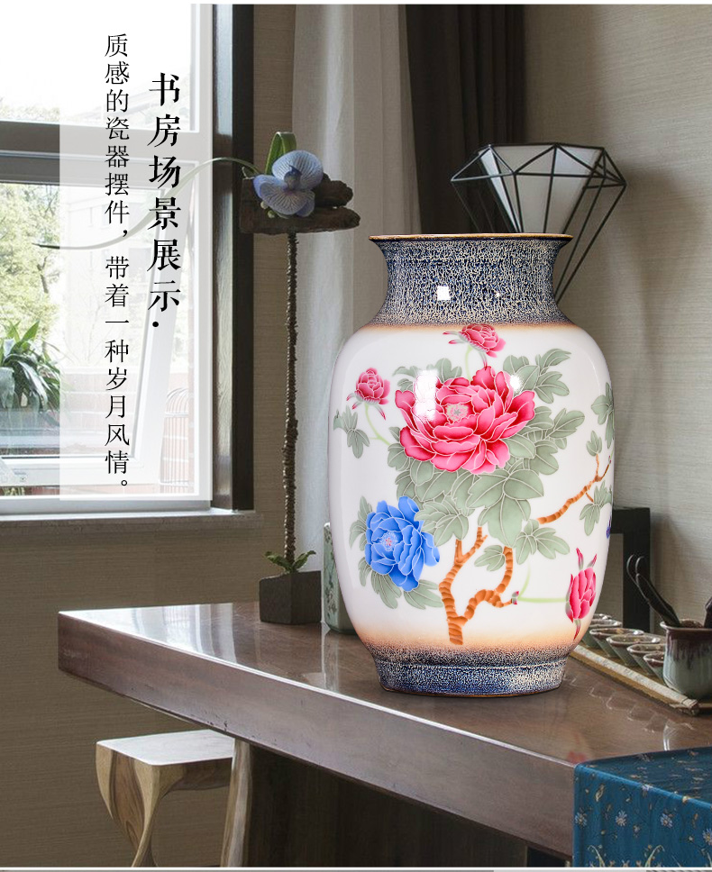 Jingdezhen ceramics up dried flower arranging flowers peony vases, study of new Chinese style porch sitting room adornment is placed