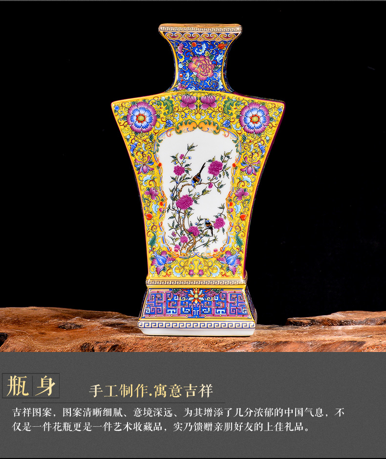 Jingdezhen ceramics colored enamel antique vases, flower arranging rich ancient frame TV ark, sitting room adornment collection furnishing articles