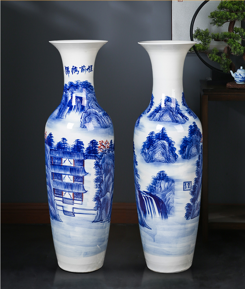 Jingdezhen ceramics hand - made porcelain sitting room be born bright future of the big vase decoration to the hotel TV ark, furnishing articles