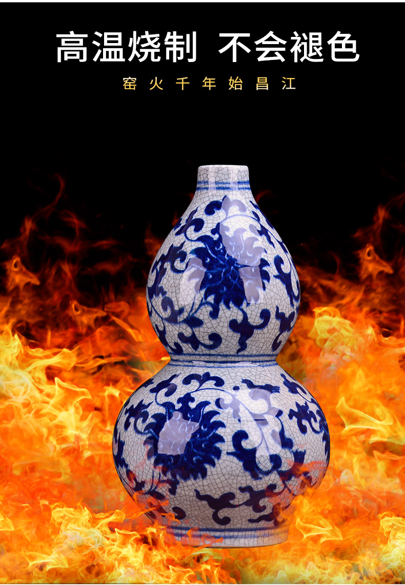 Jingdezhen ceramic vase furnishing articles archaize up with blue and white porcelain flower arrangement sitting room place, a new Chinese style classical decoration