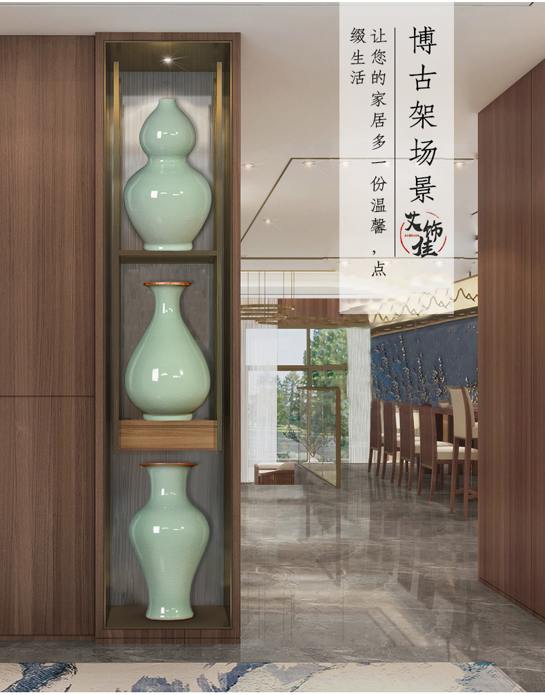 Jingdezhen ceramics glaze cracks of borneol vases, flower arranging new Chinese style living room porch TV ark adornment furnishing articles