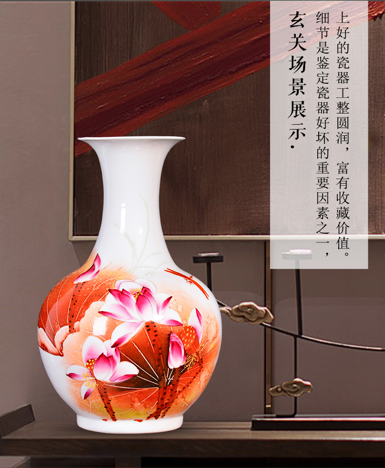 The Master of jingdezhen ceramics rhyme hand - made lotus flower arranging place to live in the living room TV cabinet decorative vase crafts