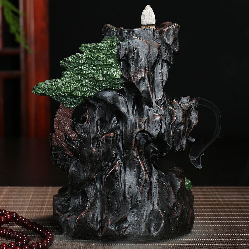 Mountain stream back censer ceramic creative furnishing articles home ta new large rockery arts and crafts