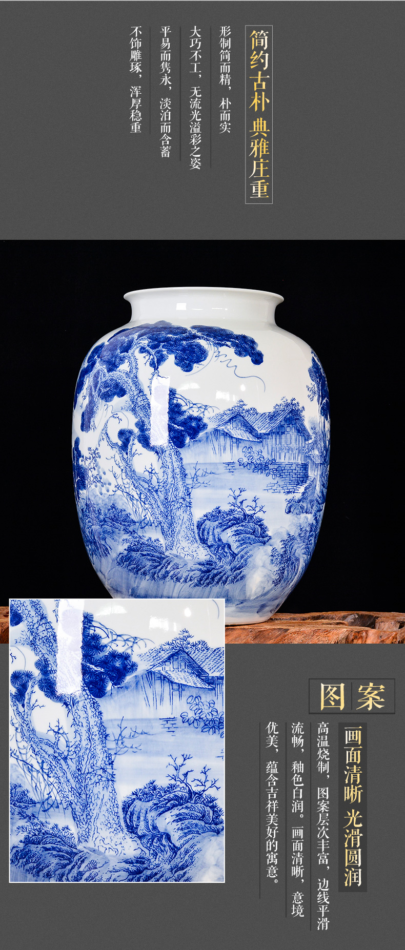 Jingdezhen ceramics hand - made green flower brook mountain autumn sunny vase Chinese flower arranging sitting room adornment is placed TV ark