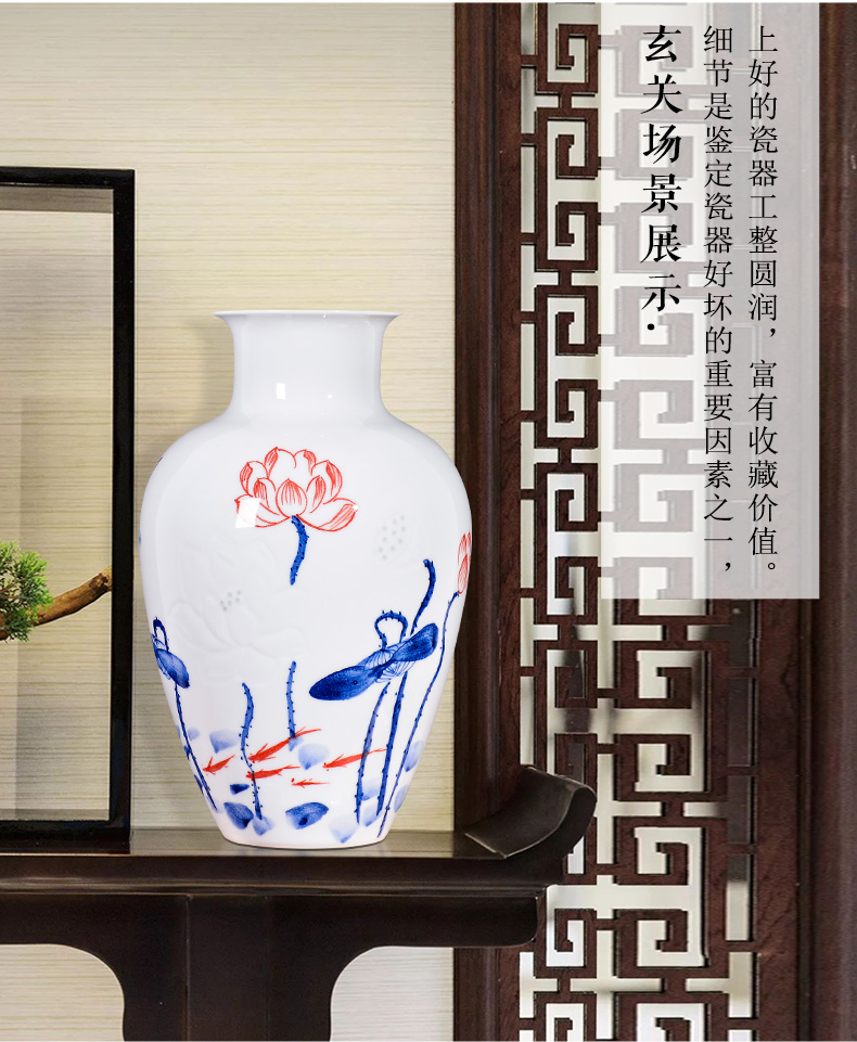 Hand knife clay master of jingdezhen ceramic vase household of Chinese style of sitting room porch rich ancient frame craft supplies