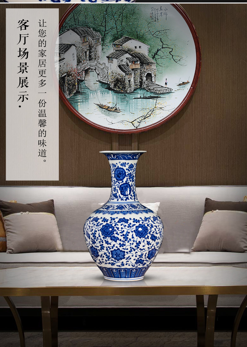 Jingdezhen blue and white porcelain vases, pottery and porcelain vases, flower arrangement furnishing articles archaize little sitting room of Chinese style household decorative porcelain