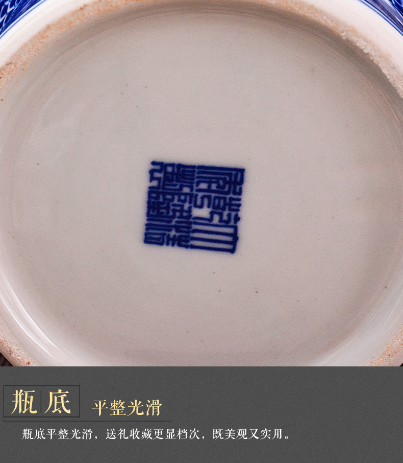 Jingdezhen blue and white dragon ceramics general tank storage tank household caddy fixings adornment handicraft furnishing articles in the living room