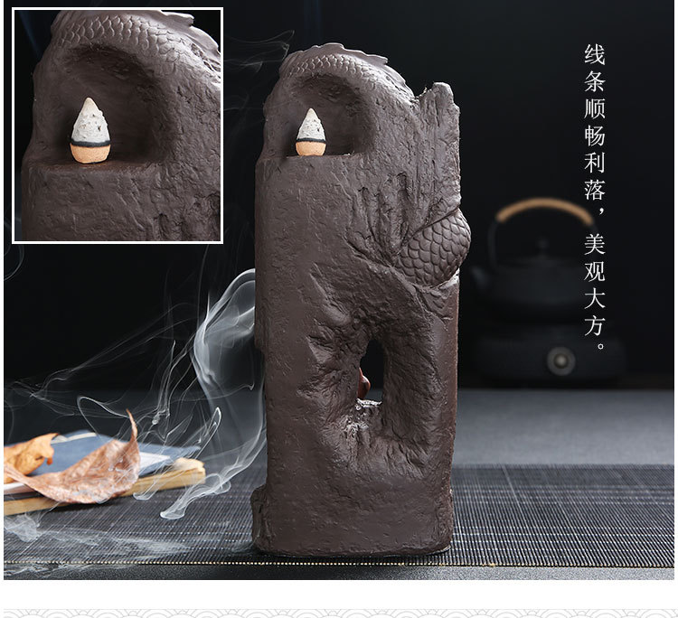 Violet arenaceous back censer household indoor ta incense archaize zen head of dragon creative new furnishing articles