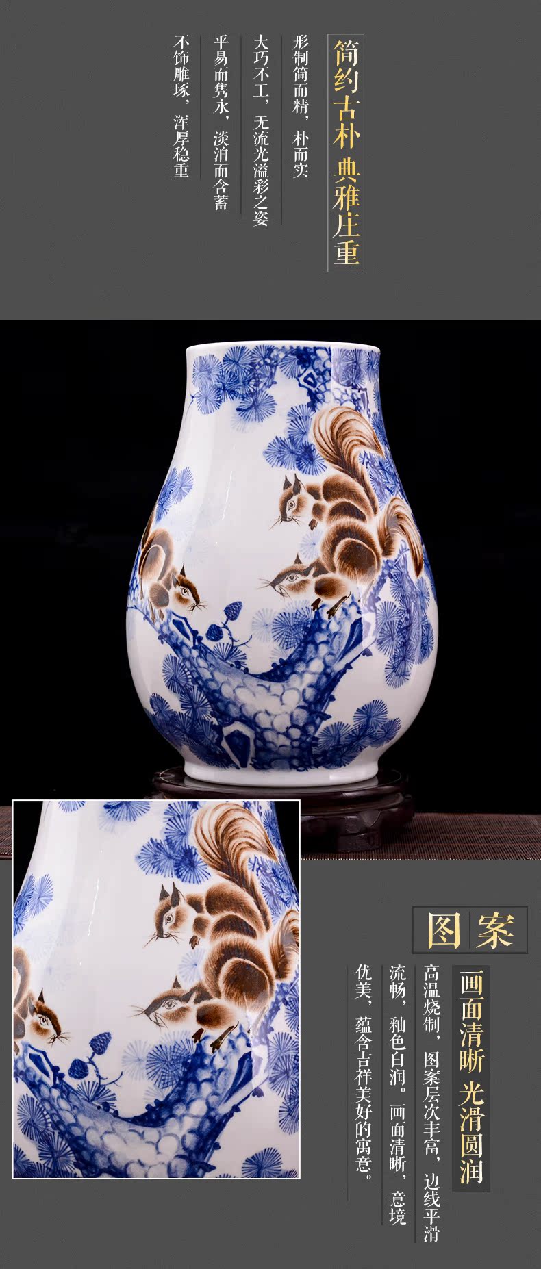 The Master of jingdezhen ceramic hand - made gold rat prosperous wealth vase household adornment flower arranging the sitting room porch handicraft furnishing articles