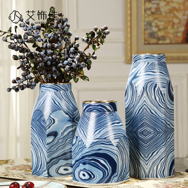 Jingdezhen ceramic flower arranging floret bottle American sitting room place flower implement Nordic household porcelain table decorations