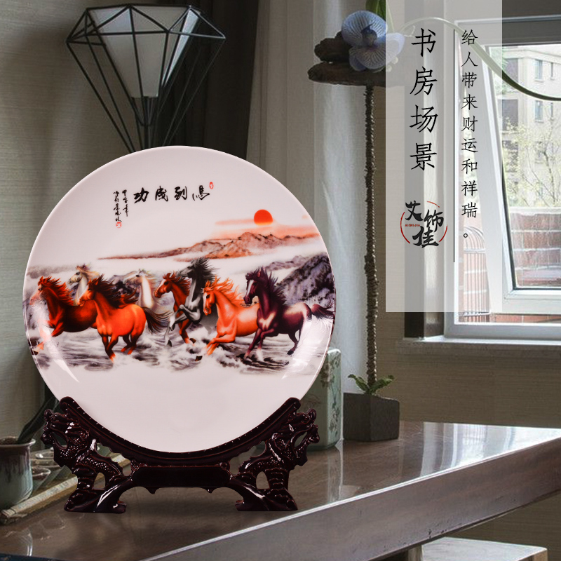 Jingdezhen ceramics powder enamel decoration plate by furnishing articles household porcelain plate in the sitting room porch TV ark, crafts