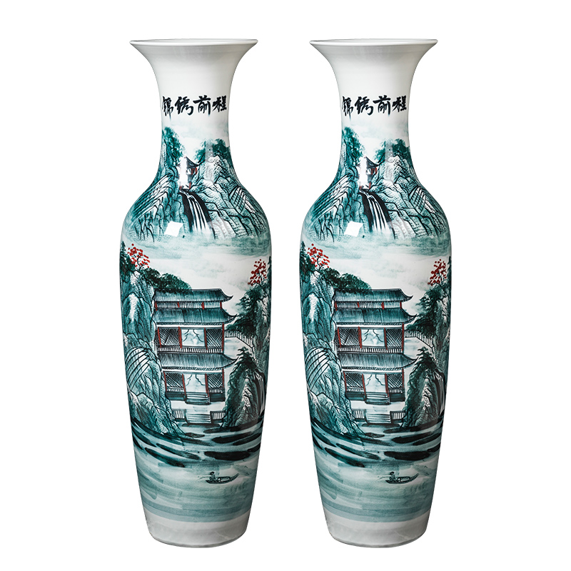 Jingdezhen ceramics hand - made porcelain sitting room be born bright future of the big vase decoration to the hotel TV ark, furnishing articles
