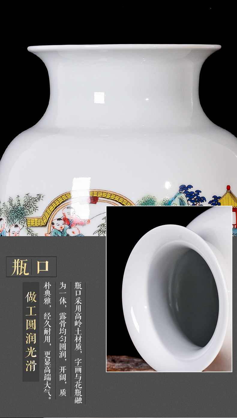 Jingdezhen ceramics, vases, flower arrangement of Chinese style household furnishing articles, the sitting room porch ark decoration large TV ark