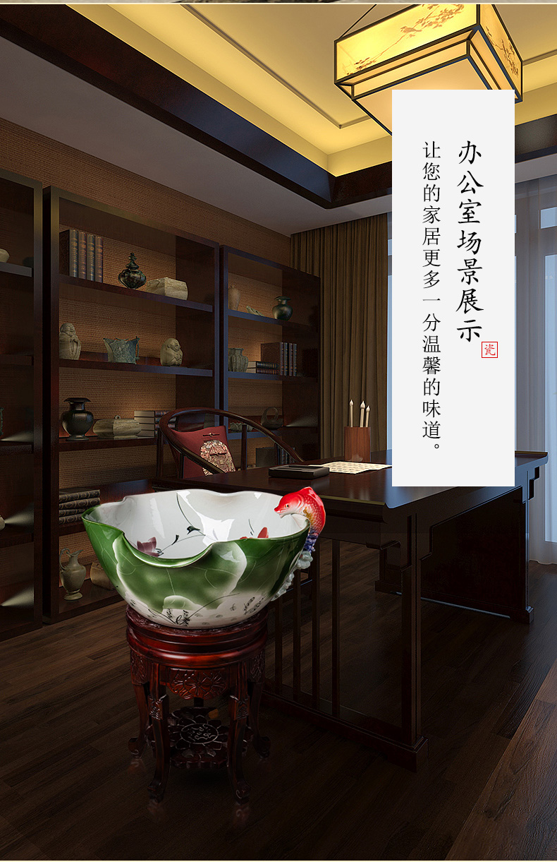 Jingdezhen ceramic aquarium household goldfish bowl sitting room balcony office furnishing articles courtyard water vats fish bowl