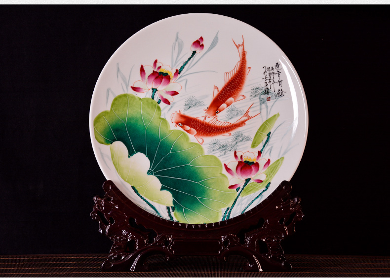 The Master of jingdezhen ceramic decorative porcelain furnishing articles hand - made plates by plate of new Chinese style living room TV cabinet handicraft