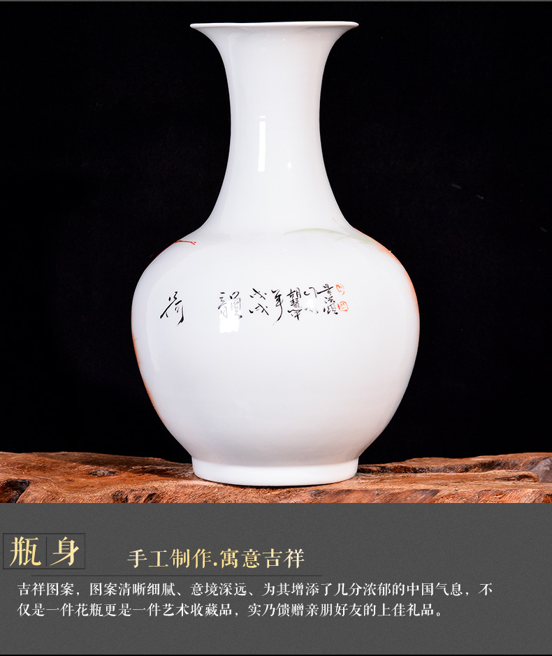 The Master of jingdezhen ceramics rhyme hand - made lotus flower arranging place to live in the living room TV cabinet decorative vase crafts