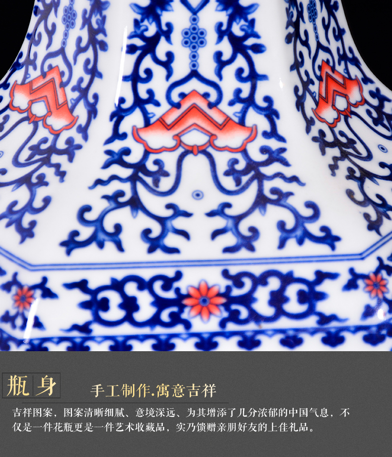 The deer figure of blue and white porcelain vase Chinese style classical jingdezhen ceramics home sitting room TV ark adornment furnishing articles