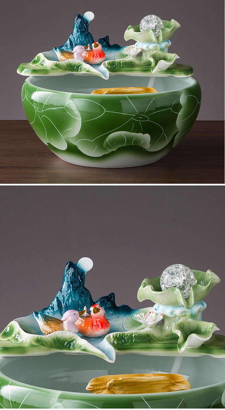 Jingdezhen ceramics aquarium water fountain household rockery fountain TV ark, sitting room office furnishing articles