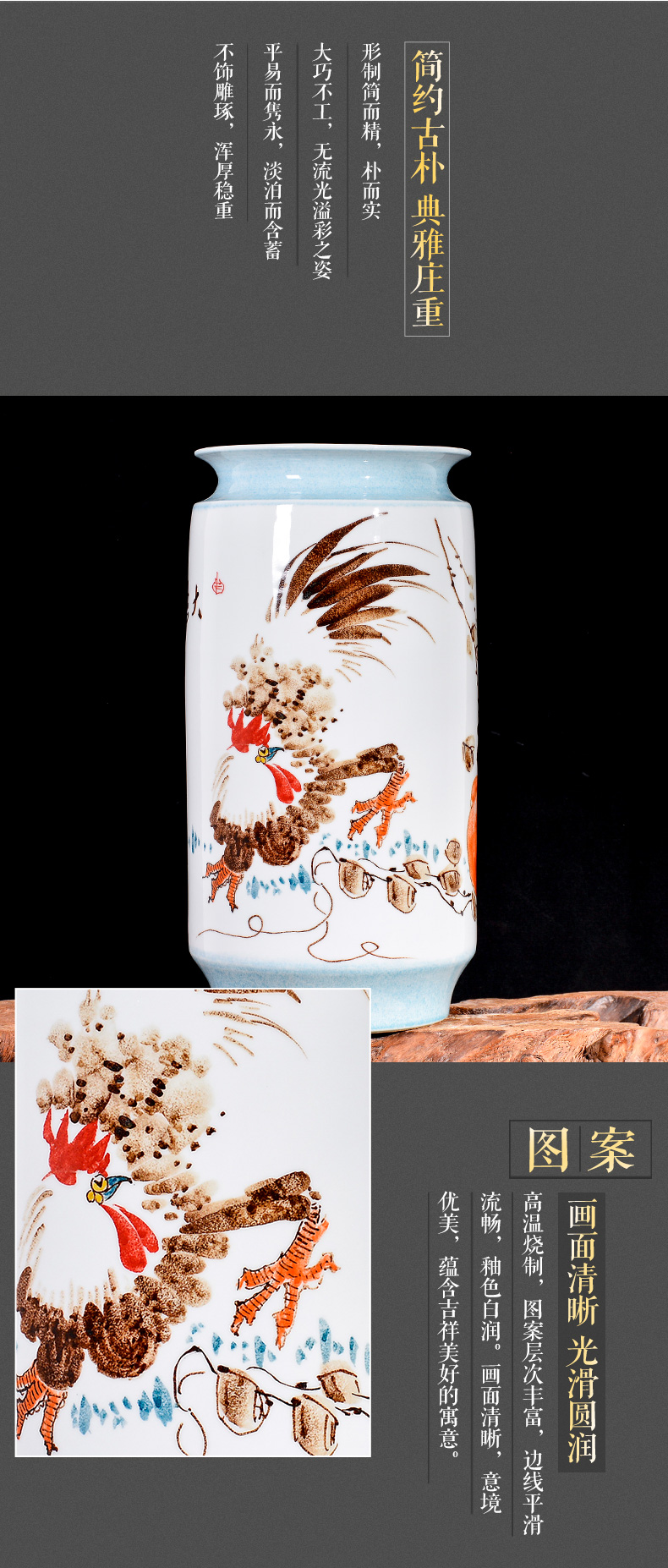 Jingdezhen ceramics hand - made fine figure vases, flower arranging Chinese style household porch decoration crafts are TV ark