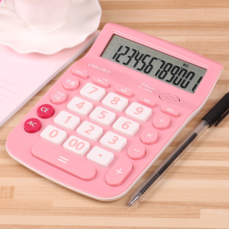 Right-hand Calculator Female Trumpet Portable Small Dazzling Cute Fashion Student Children 12 Voice Type Calculator 12 Bits Big Button Accountant Special Mini High Face Value Cartoon Computer